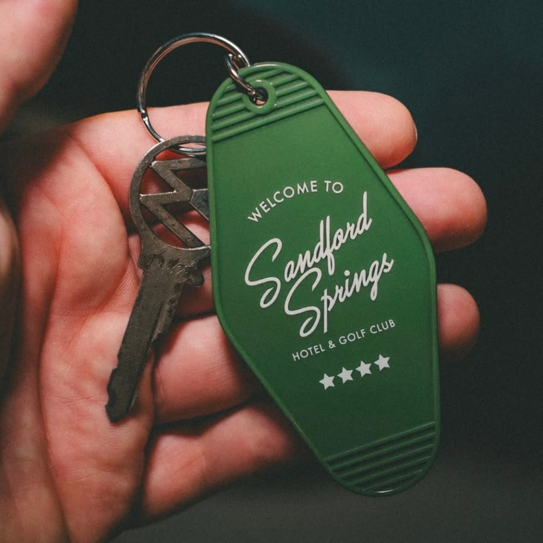 Retro Motel Style Golf Buggy Keyring
