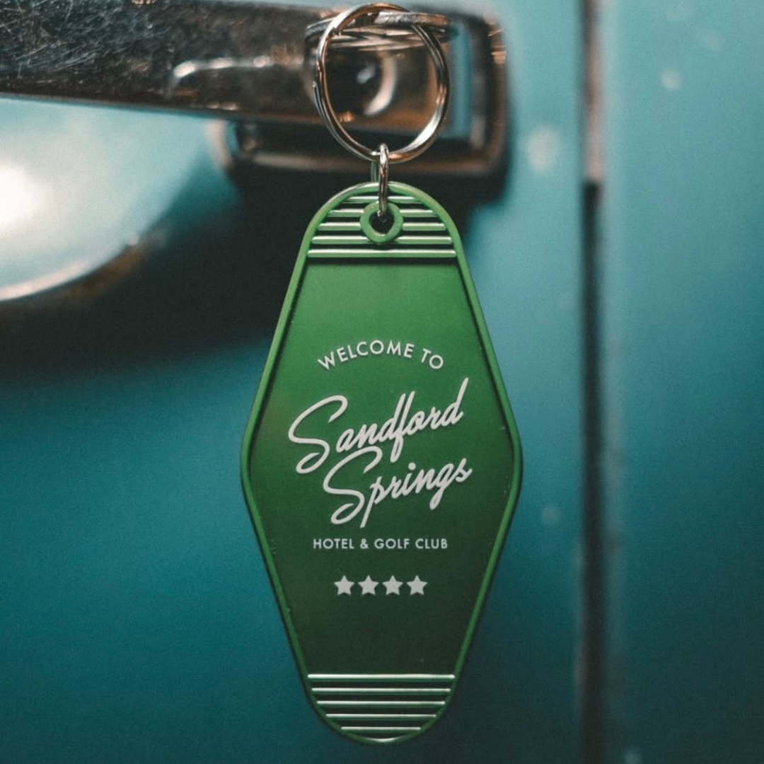 Retro Motel Style Golf Buggy Keyring